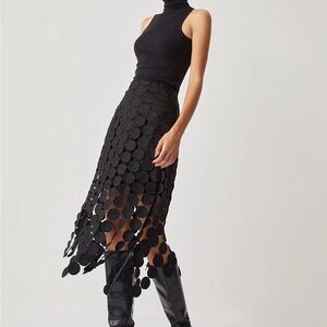 Commense Black Midi Skirt